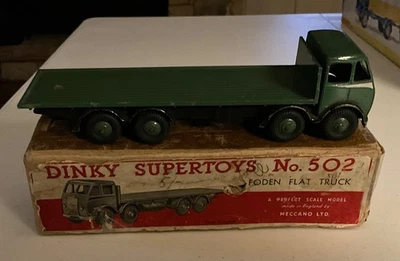 Dinky Supertoys Original Diecast 502 - Foden Flat Truck - Verde Foto 1 de 4