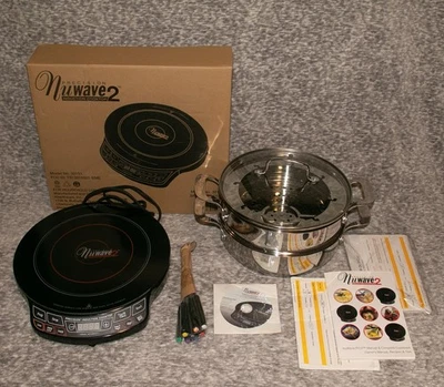 Cooktop de indução de precisão NuWave PIC2 30151 + conjunto vaporizador panela de aço inoxidável + DVD - Imagem 1 de 4