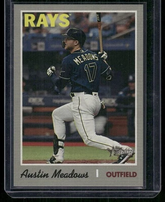 2019 Topps Heritage Austin Meadows Action Image Variation #537b Card - Image 1 of 2