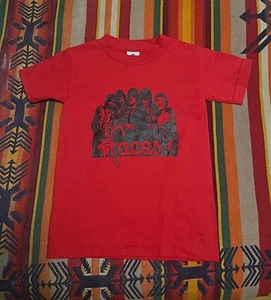 Kids small 6 8 red cotton T shirt printed with Faces band logo - Picture 1 of 5