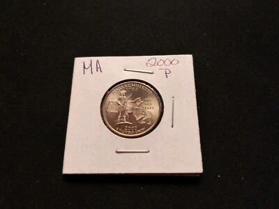 2000 P Massachusetts State Quarter.  CHBU Uncirculated from US Mint Bag - Image 1 of 4
