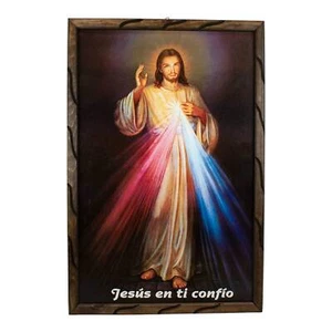 Mrcjsales - Graceful Redemption – Rustic Frame, Divine Mercy Icon, Spiritual Déc - Picture 1 of 14