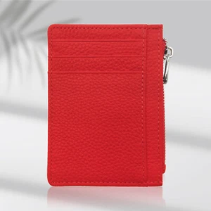 Cartera delgada de cuero minimalista con cremallera 5MLGgoods (roja 1 pieza) - Imagen 1 de 88