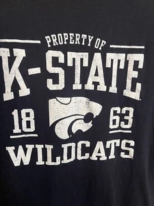 Kansas State Wildcats T Shirt Uomo XL Nero Russell Athletic - Foto 1 di 6