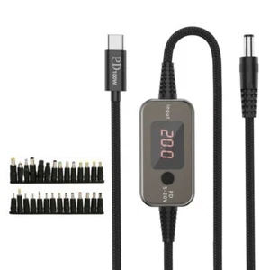 Inteligentny kabel ładujący PD100W 5V do 20V automatyczne przełączniki napięć DC5525 Wtyczki - Zdjęcie 1 z 13