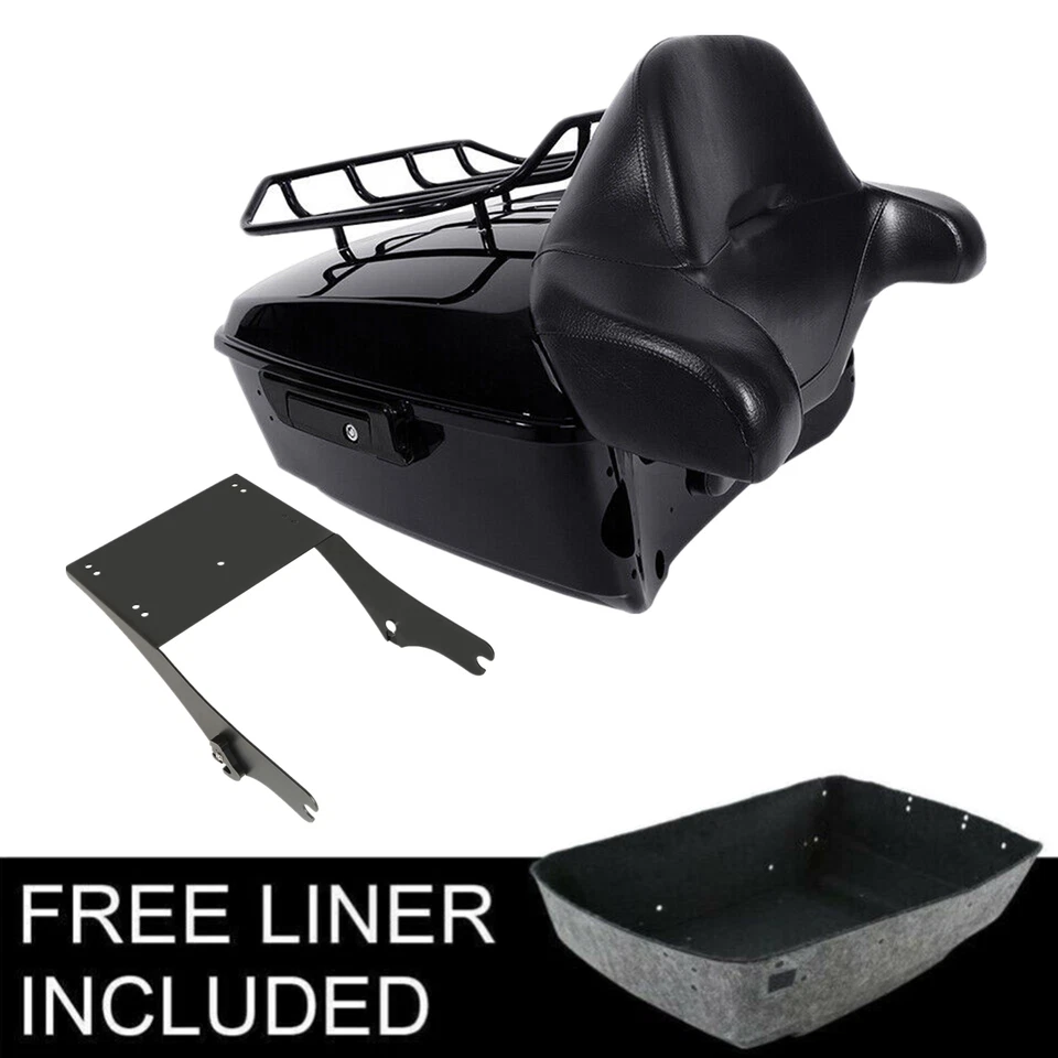Almohadilla de maletero Black King montaje 2 para Harley Road Glide 1997-2008 Foto 1 de 4