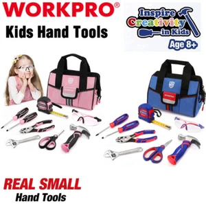 WORKPRO Kid Real Hand Tool Set Junior Tool Kit Storage Bag Children DIY Building - Picture 1 of 15
