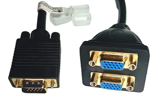 S VGA Y Verteiler SVGA Splitter Stecker 2 Buchse Kupplung 15pol PC Monitor 🔸🔹 - Bild 1 von 2