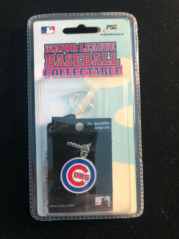 Chicago Cubs Chain Necklace Metal Logo MLB Licensed Jewelry New Factory Seal Cover