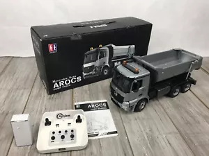 New 1:20 Mercedes-Benz Arocs Double E RC Gray Dump Truck E590-003 Open Box - Picture 1 of 13
