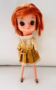 KAMAR 1968 Emily Puppe - gelb-weißes Kleid rot orange Haare RAR Vintage - Bild 1 von 7