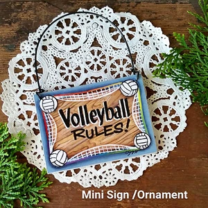 DECO Mini Insegna Regole Pallavolo Giocatore Pallavolo Legno Ornamento Squadra Regalo USA - Foto 1 di 5