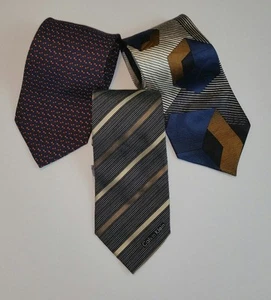 Lote de 3 Corbatas para Hombre 100% SEDA Nautica Calvin Klein J. Blades - Imagen 1 de 11
