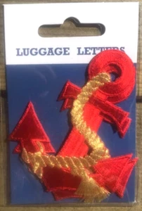 ANCHOR PATCHES x2 RED EMBROIDERED NAVY LOGO BADGE IRON / SEW ON 6.5 x 6 cm NEW - Picture 1 of 2