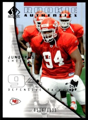 2004 SP Authentic Junior Siavii Rookie 0516/1199 Kansas City Chiefs #132 R30 - Image 1 of 2
