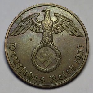 Germany 1937 E 2 Reichspfennig, KM#90, AU Semi Key-Date - Picture 1 of 2
