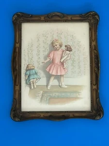 Antique Art Nouveau Wood Pie Crust Picture Frame With Original Glass. - Picture 1 of 6