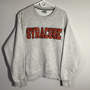 Russell Athletic Syracuse Orange Gray Long Sleeve Pullover Sweatshirt Mens Small - Picture 1 of 5