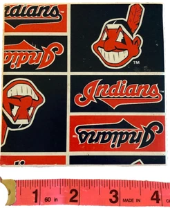 Cleveland Indians Chief Wahoo Ceramic Coaster, 4x4", Felt Bottom, Vintage 90s - Picture 1 of 3