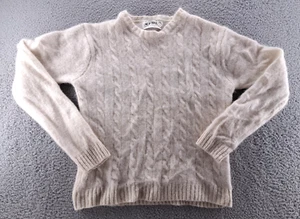 Line Of Trade The Mariner Cable Knit Sweater Mens Large Ivory 100% Shetland Wool - Picture 1 of 11