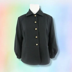 CAbi Jacket 4 Women's Abbott Blazer Black Gold Buttons Career Office #3027 - Picture 1 of 8
