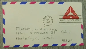 First Day Of Issue Chicago IL 1968 US Air Mail Vintage Stamp Envelope Cover - Picture 1 of 4