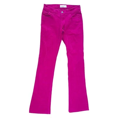 Pantalones retro acampanados de pana rosa frambuesa bootcut azul marino antiguo elásticos talla 0 Foto 1 de 4