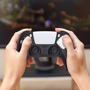 Silicone Anti-Scratch Skin Case Cover With 10 Grip Caps For PS5 Controller OZ - Picture 1 of 8