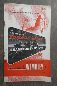 1948 Final Of The Speedway Riders' Championship Programme Empire Stadium Wembley - Picture 1 of 9