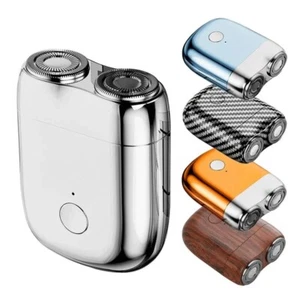 Waterproof Portable USB Men's Shaver, Mini Double Head Washable Electric Razor - Picture 1 of 16