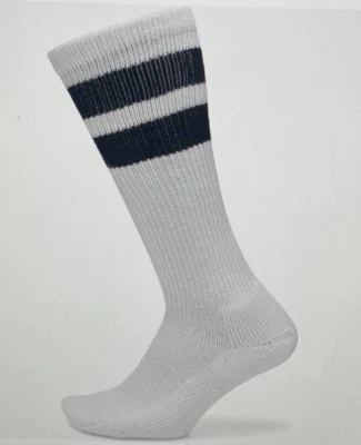 THORLOS OLD SCHOOL OVER THE CALF TUBE SOCKS UNISEX MEDIUM White Black Retro - Image 1 of 4