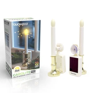 Solar LED Flameless Window Candles with Suction Cup - Flickering Flame - Picture 1 of 7