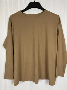 J. Jill Luxe Damen Top Bluse Shirt Gr. M Mokka Braun Langarmshirt Baumwolle - Bild 1 von 7