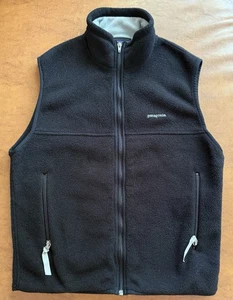 Patagonia Vest Mens Size S Black Synchilla Full Zip Pockets Fleece Hiking - Picture 1 of 6