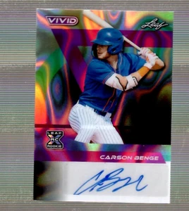 Carson Benge 2024 Leaf Vivid Black Lava Auto RC 1/5 NY Mets.  2026 NL R.O.Y. ? - Bild 1 von 2