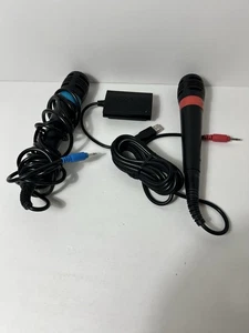 PlayStation Singstar Microphones Set of 2 with Adaptor PS3 - Picture 1 of 7