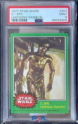 1977 Star Wars Topps  - PSA 9 - #207 C3PO ANTHONY DANIELS CORRECTED ERROR - MINT - Image 1 of 2