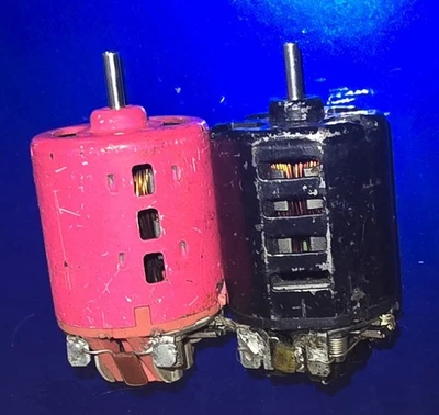 Pair 2x Vintage Trinity ROAR 98 Pink And Black Brushed Motors Untested - Image 1 of 4