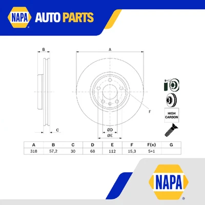 2x Par de discos de freno ventilados para AUDI S6 C8 3.0D delantero 2019 en juego de 318 mm Bosch Foto 1 de 4