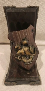Vintage Sailing Ship And Waves Wooden Bookend One - Picture 1 of 7
