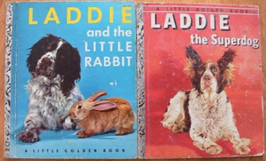 2 alte kleine goldene Bücher ~ LADDIE & DER KLEINE HASE, LADDIE DER SUPERHUND - Bild 1 von 18