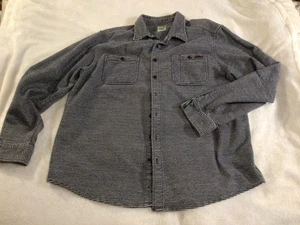 Dickies Mens Shacket 2XL Blue & WHITE STRIPe Button-Up Long Sleeve Jacket Shirt - Picture 1 of 5