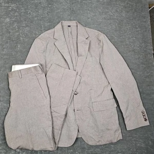 Conjunto de dos piezas de traje J Crew Ludlow para hombre 38S 30x30 beige lino algodón Baird McNutt - Imagen 1 de 24