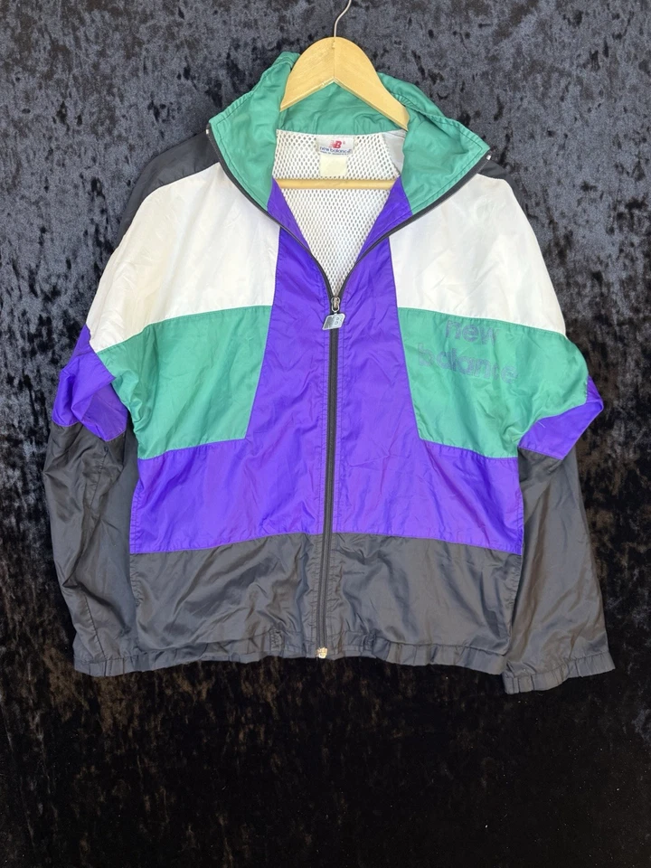 Chaqueta cortavientos New Balance vintage años 80 para correr cremallera completa para hombre M multicolor Foto 1 de 4