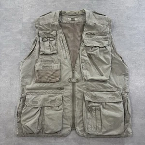 Vtg Banana Republic Vest Mens Large Beige Safari Hunt Cargo Vented Hike Tactical - Picture 1 of 20
