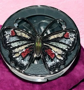 Bath & Body Works Embroidered Moth Car Visor Vent Clip Fragrance Holder New - Picture 1 of 6