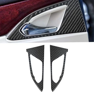 2Pcs For Cadillac CTS 08-22 Carbon Fiber Rear Door Handle Bowl Panel Cover Trim - Picture 1 of 11