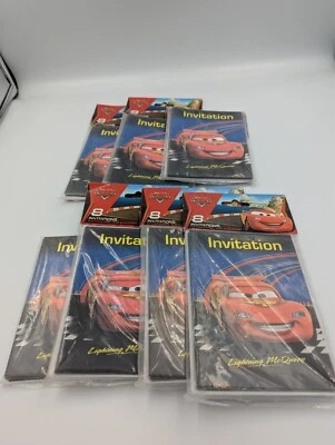 7 paquetes de tarjetas y sobres de invitación de coches Disney Pixar. 8 tarjetas / pack Foto 1 de 4