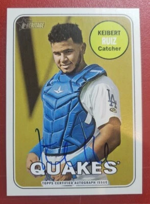 2018 Topps Heritage MINORS Keibert Ruiz REAL ONE AUTO #'d 2/25 SP! - Image 1 of 4