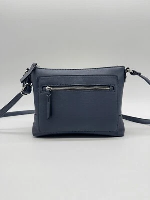 Style & Co Hudsonn East West soft faux-leather small crossbody bag - Navy blue - Image 1 of 4
